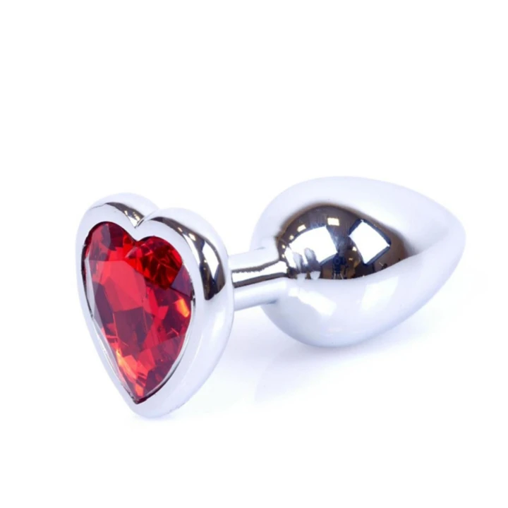 Korek analny - Jewellery Silver Heart PLUG | Stal nierdzewna, kryształ, 2,7 cm