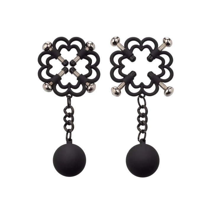 Ķlipsy stymulujące, Power Grip, stal nierdzewna, regulowane, 4-punktowe napięcie