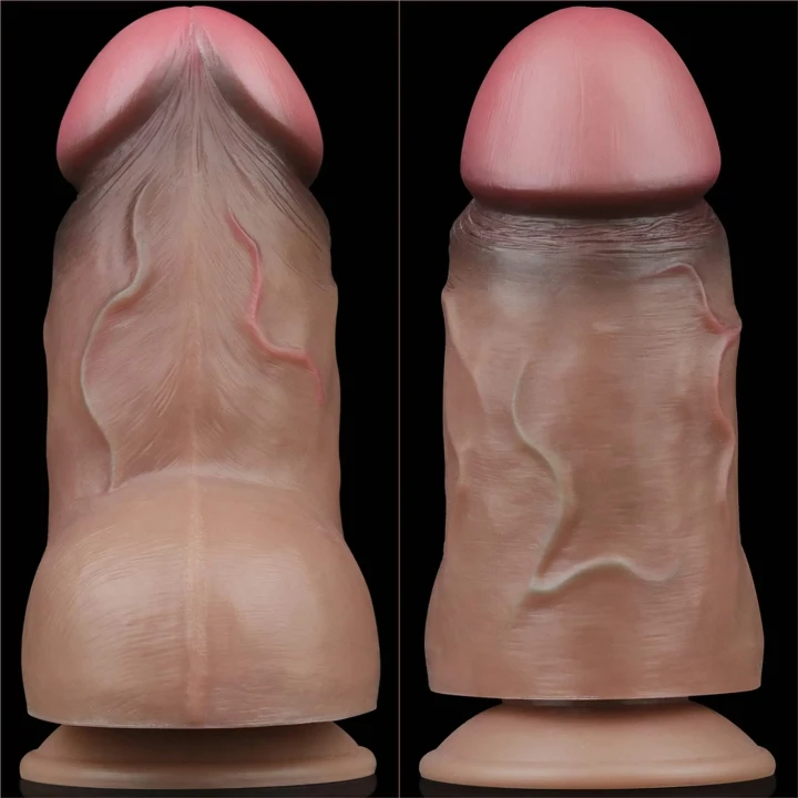 Dildo - Platynowy Silikon, 7 cali, Dwuwarstwowy, Hiperrealistyczna Tekstura