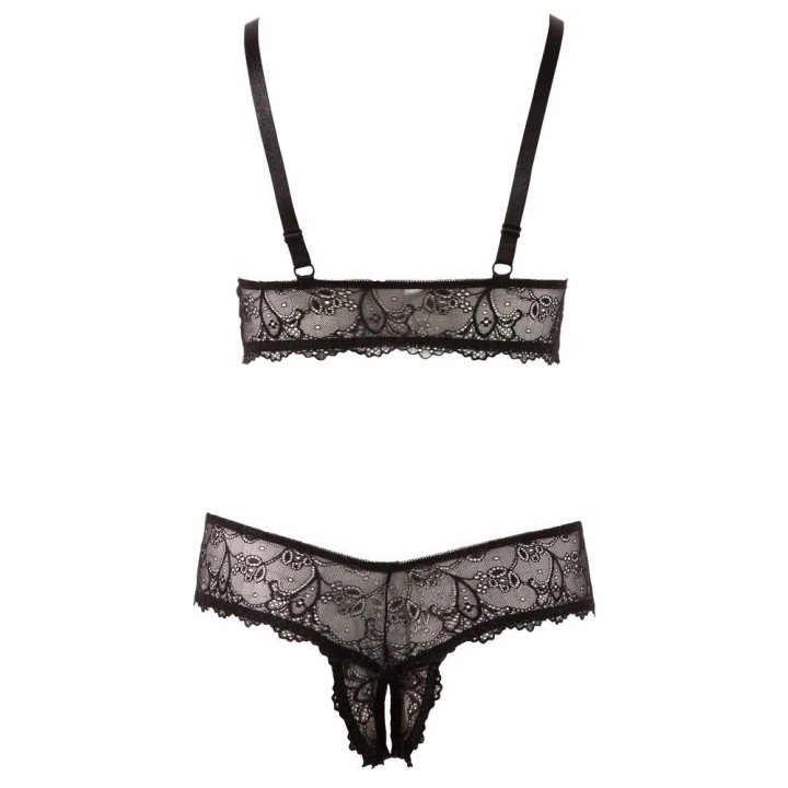 Biustonosz bez zapięcia COTTELLI LINGERIE, koronka, regulowane ramiączka, stringi XL