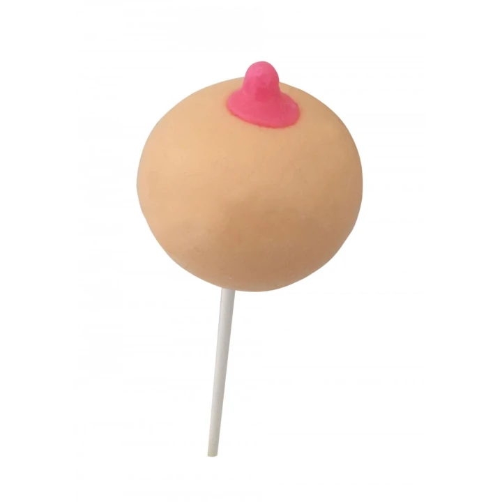 Lizak truskawkowy 58g - Boobie Pops, kształt piersi, długość 12,5 cm