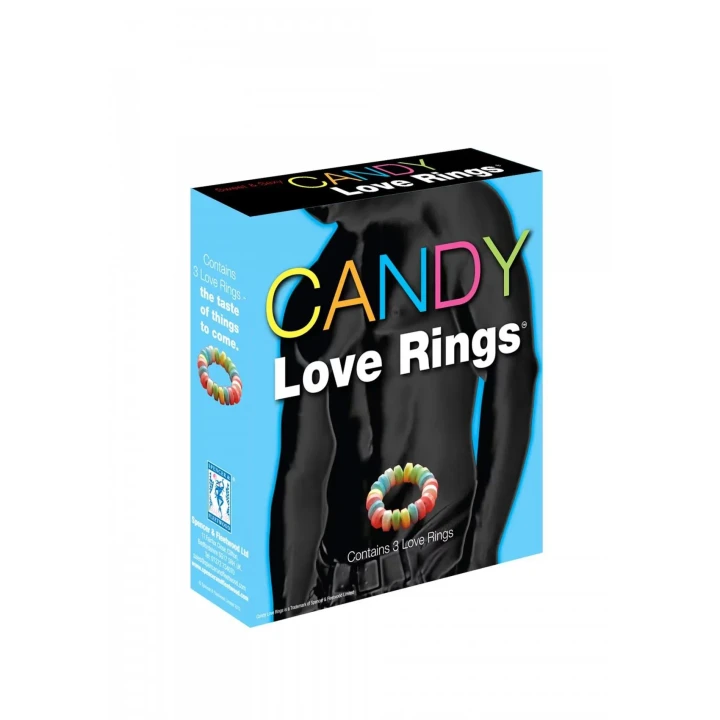 Pierścień Miłości - CANDY LOVE RINGS, zestaw 3 szt., smakowy, do stymulacji doznań