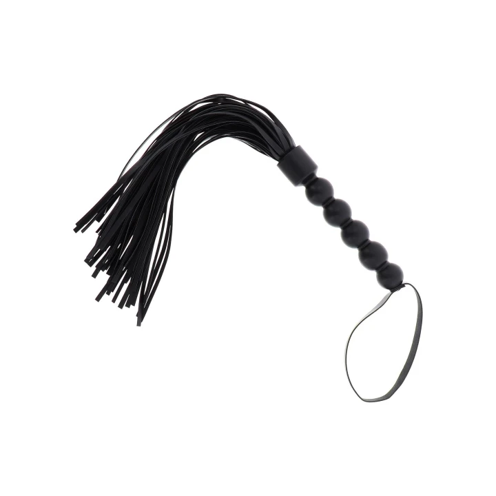 Flogger Krótki PU Leather - EXTREME, 57 cm, z koralikami do gry w BDSM