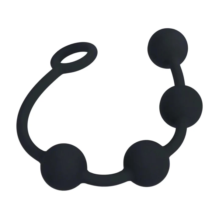 Kulki analne - LEVELZ - średnie 30mm, silikon, giętkie, z pętlą uchwytu