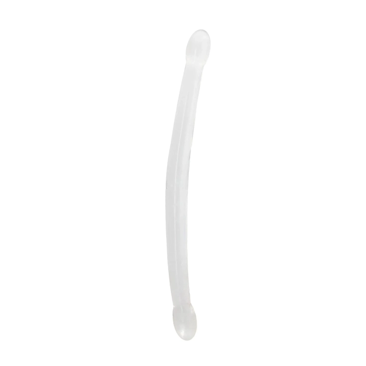 Dildo podwójne - REAL ROCK CRYSTAL CLEAR, 42 cm, wodoodporne, bez ftalanów
