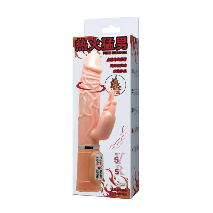 Wibrator - BAILE Fire Dragon, 5 wibracji, 5 obrotów, funkcja grzania