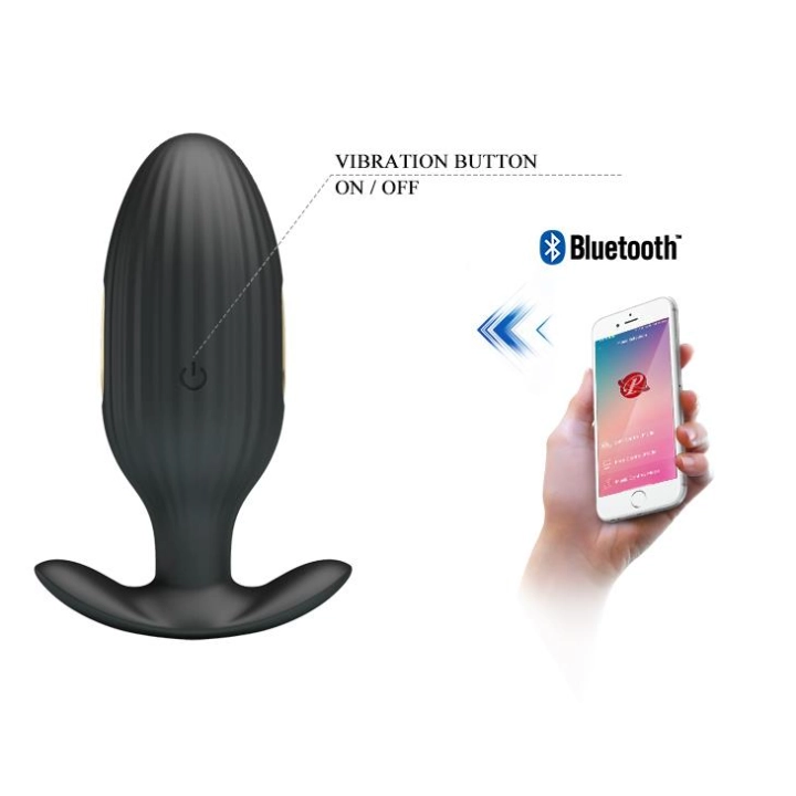 Korek analny Pretty Love Jefferson – 12 funkcji, USB, sterowanie aplikacją, czarny