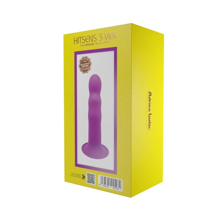 Dildo A.D. Hitsens 3 - 18,2 cm, silikon premium, 10 trybów wibracji, lila