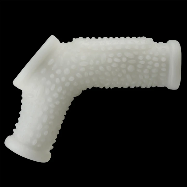 Wibrujący pierścień erekcyjny z rękawem moszny, TPE, wodoodporny, 5,1