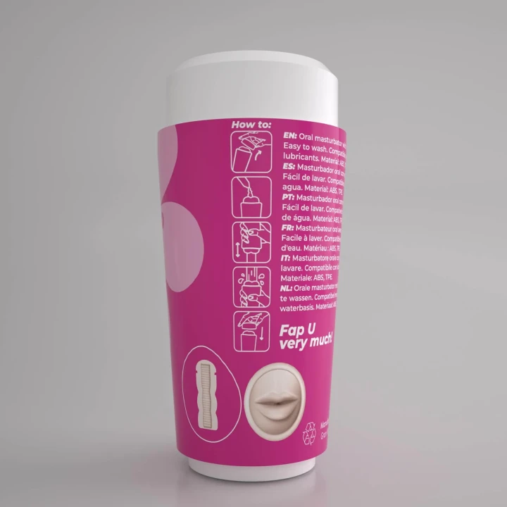 Masturbator męski Crushious Fappucino – ustny Sweet, regulowany efekt ssania, TPE/ABS