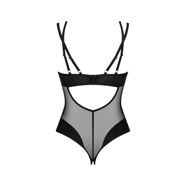 Body otwarte OBSESSIVE Nesari XL/2XL, regulowane ramiączka, transparentna siateczka