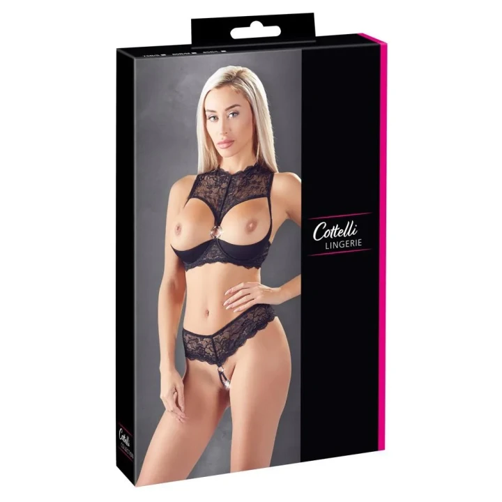 Biustonosz typu shelf COTTELLI LINGERIE - Koronkowy, lekko wyściełany, regulowane ramiączka