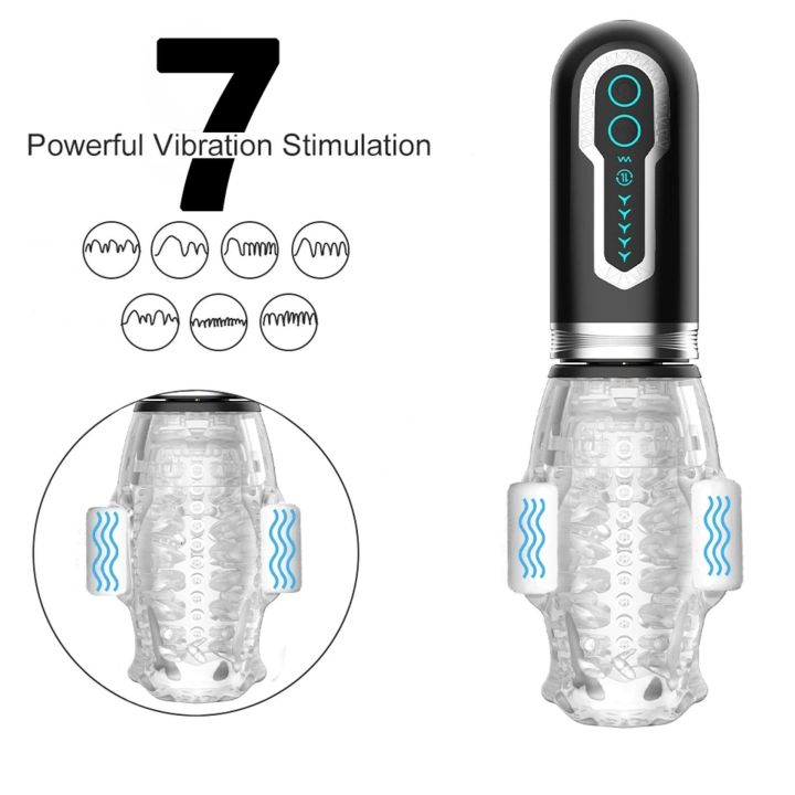 Masturbator Thrusting Rotation 360 Pro — 360° rotacja, 7 trybów wibracji, 25 mm skok