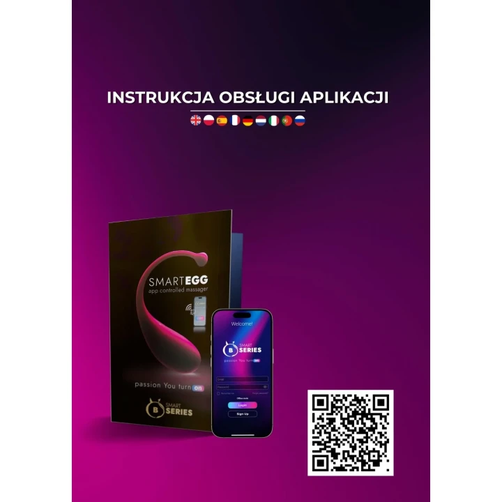 Masażer dopochwowy SMART EGG B Series, wodoodporny, z aplikacją, 9 trybów wibracji