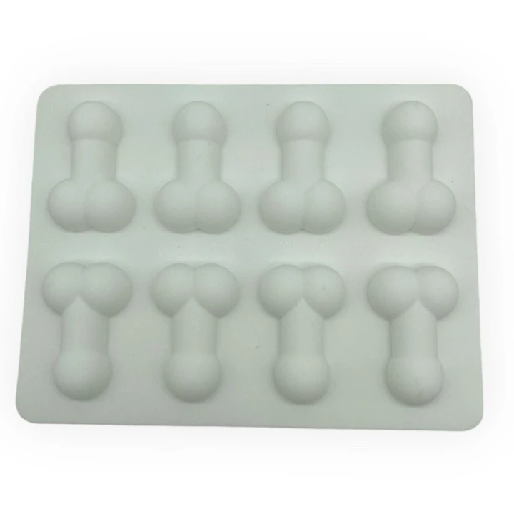 Foremka do lodu - Kinky Pleasure, 8 kostek, w kształcie penisa, 18x14 cm