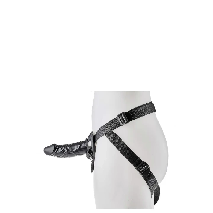 Uprząż z dildo BLAZE - regulowane paski, PVC, średnica 4 cm, długość 13 cm