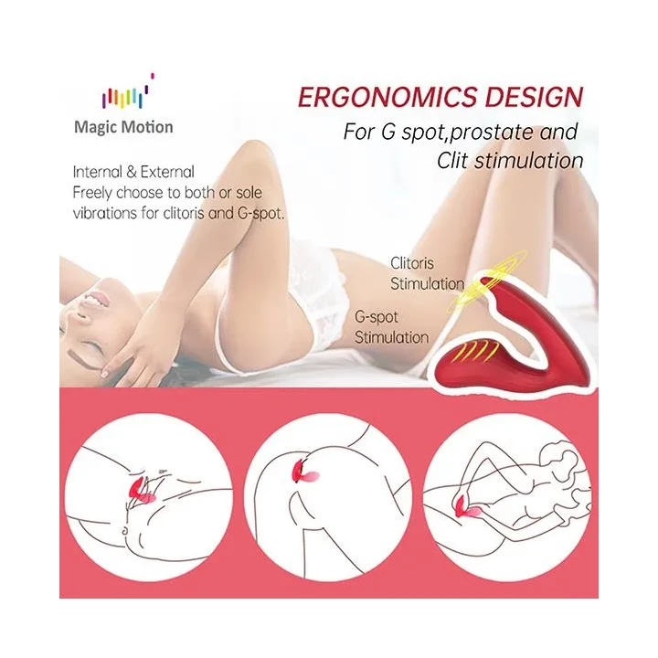 Wibrator podwójny Magic Umi - sterowanie aplikacją, wodoodporny, 10 prędkości