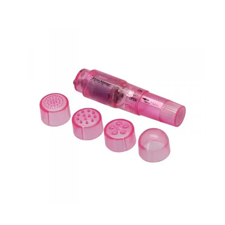 Masażer kieszonkowy Toyz4Lovers, 10 cm, wodoodporny, 4 końcówki wymienne