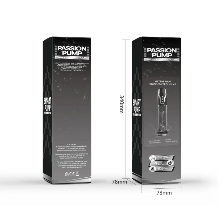 Pompka do intymnych przyjemności PASSION PUMP, wodoodporna, automatyczna, z kontrolą głosową
