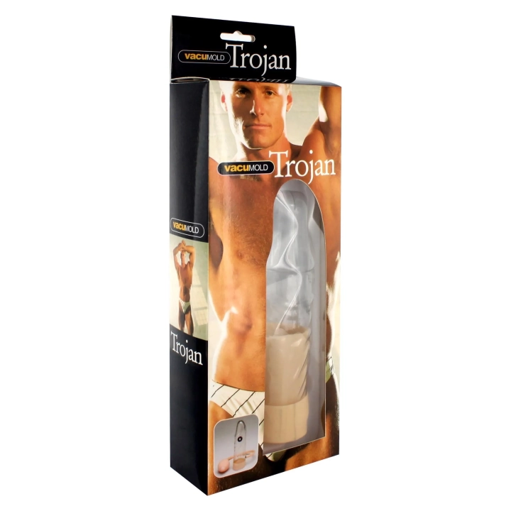 Pompka do powiększania penisa Trojan, przezroczysta, długość 17.8 cm, bez ftalanów