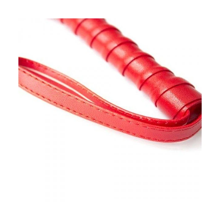 Flogger BDSM Fetish Art z frędzlami, skórzana rączka, czerwony kolor