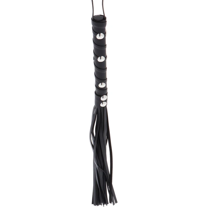 Pejcze BDSM: Short Studded Flogger Whip EXTREME, Skóra PU, Długość 56 cm