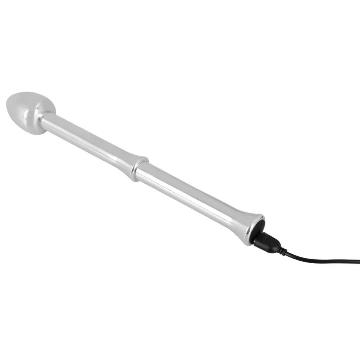 Stymulator analny Rebel z metalu, długość 26,5 cm, 10 trybów wibracji