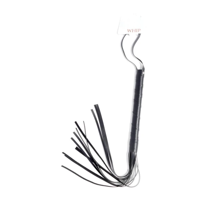 Pejcz skórzany Fetish B - dł. 50 cm, imitacja skóry, 2 cm szerokości rączki