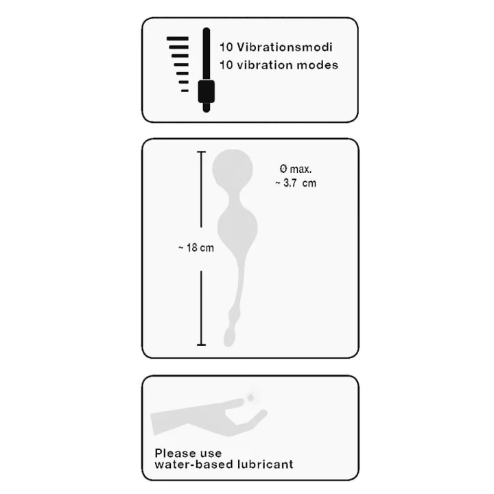Kulki wibracyjne – Sweet Smile, 10 trybów, silikon z PU, długość 18 cm