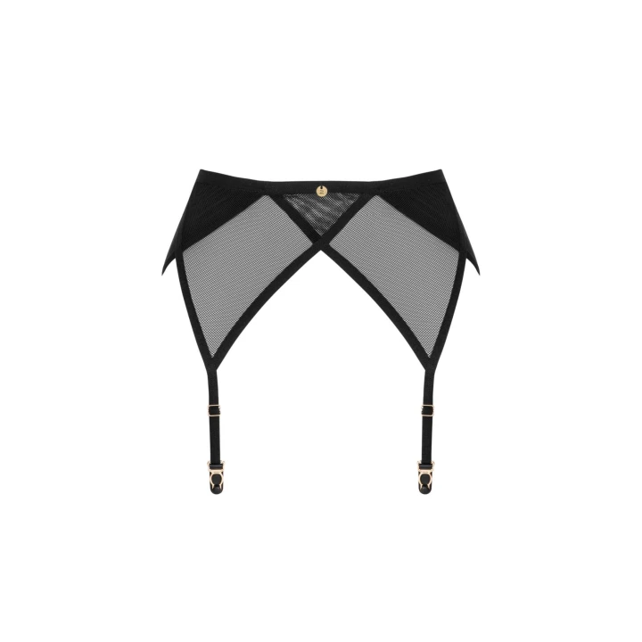 Pas do pończoch Nesari M/L, czarny, kilkustopniowe zapięcie, elastyczny materiał