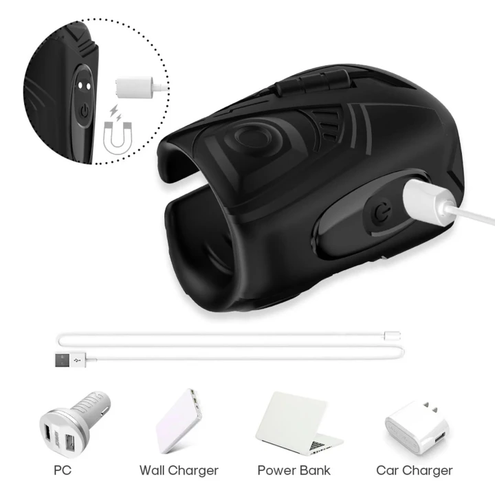 Wibrująca nakładka silikonowa Mechwarrior Black, 9 funkcji, kompaktowy rozmiar 8,2 cm