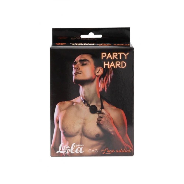 Knebel BDSM Lola Games Party Hard, PVC, 63,5 cm, czarny
