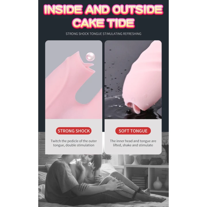 Wibrator silikonowy z funkcją grzania, 7 trybów, wodoodporny, różowy