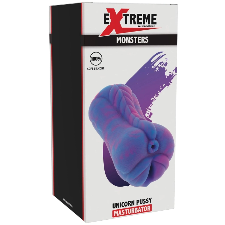 Masturbator silikonowy EXTREME by HIDDEN DESIRE „Unicorn” — 2 wejścia, ultra realistyczny silkon