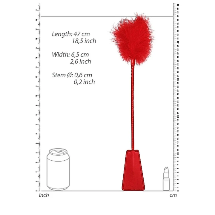 Paca do Uderzeń z Piór - Seria Ouch! - Czerwona, Z Kulką, Intensywne Doznania