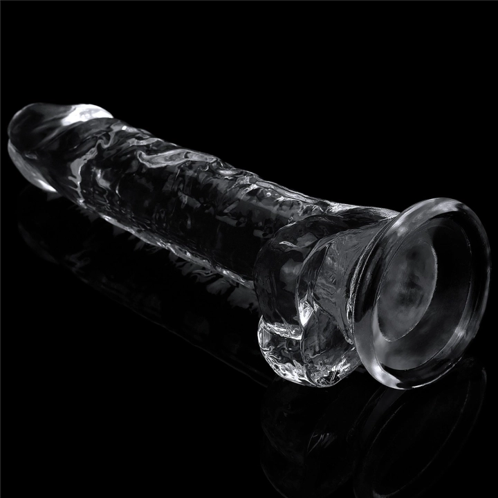 Dildo LOVETOY z TPE, przezroczyste, z przyssawką, 19 cm