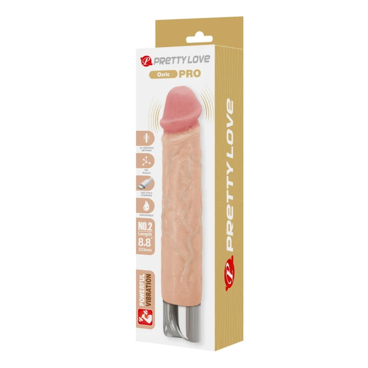 Dildo Pretty Love Osric Pro, 10 trybów wibracji, wodoodporny, TPE