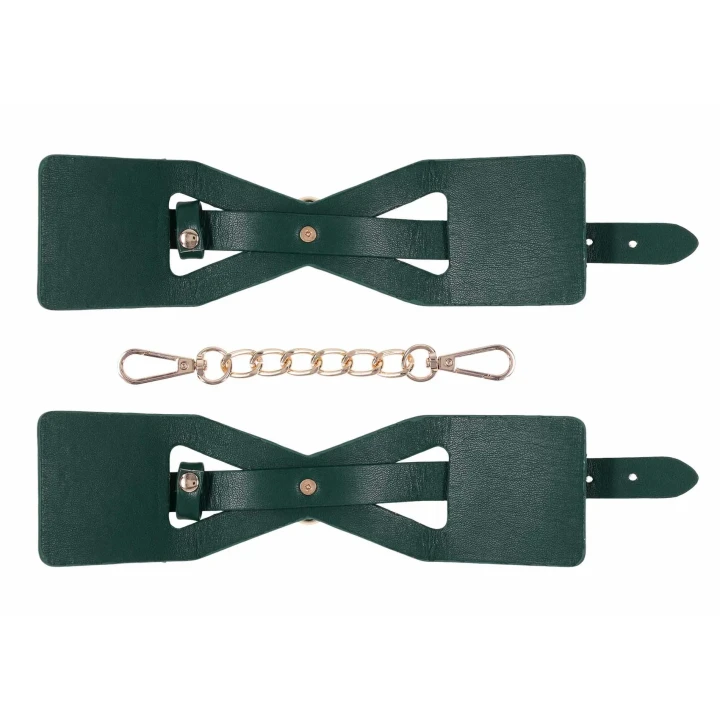 Kajdanki — Emerald Luxe, wycięcia | miękka podszewka | regulowana sprzączka