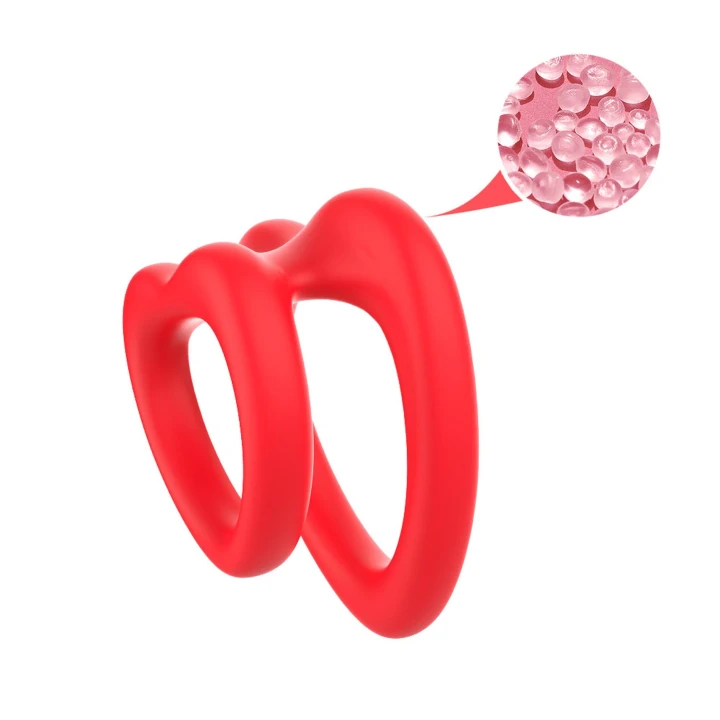 Pierścień erekcyjny Double Sweetheart II, Medyczny Silikon, 100% Wodoodporny