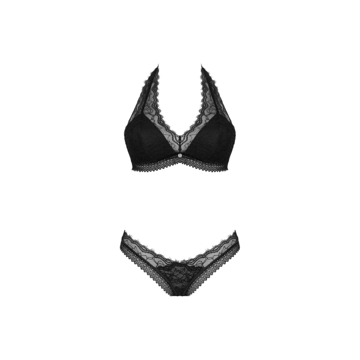 Bielizna erotyczna OBSESSIVE Medilla, czarna, koronka, regulowane ramiączka, rozmiar XL/2XL