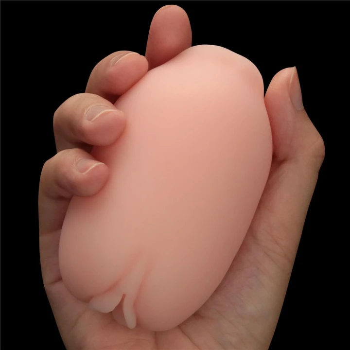 Masturbator dwustronny, naturalny kolor, TPE, wibrujący, 10.3cm długości