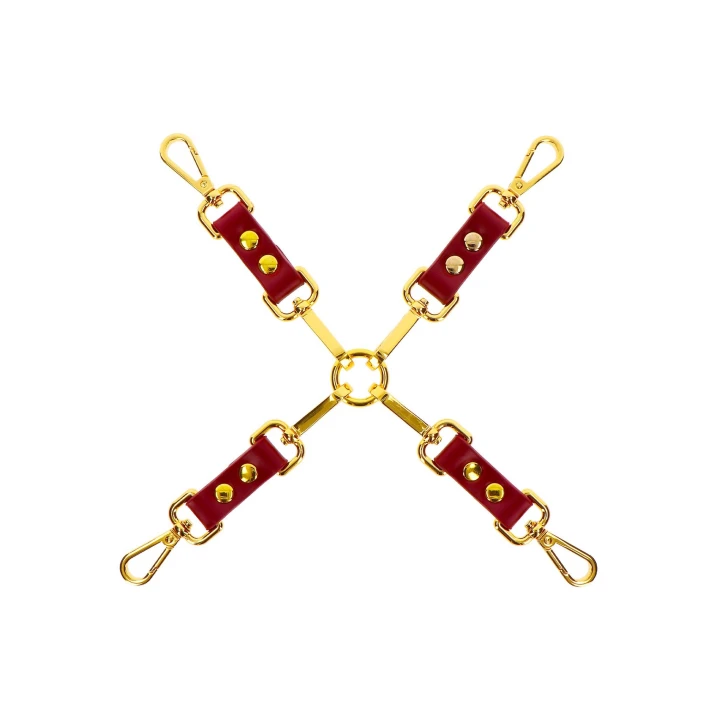 Hogtie TABOOM - Skórzany z PU, Długość 29 cm, Z niklowym metalem