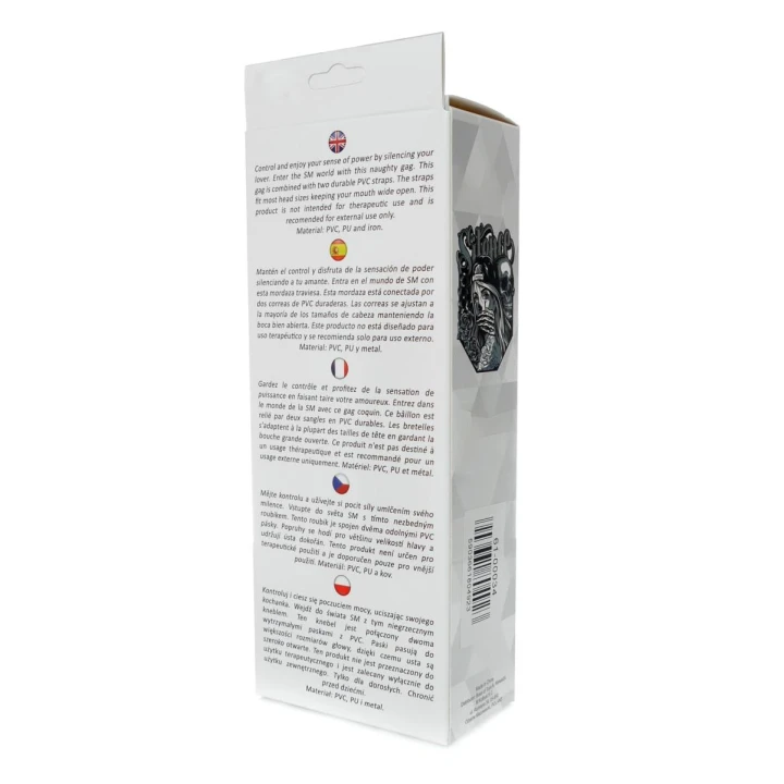 Knebel - Ekoskóra B - Red, regulowany pasek, otwory wentylacyjne, 3,3 cm