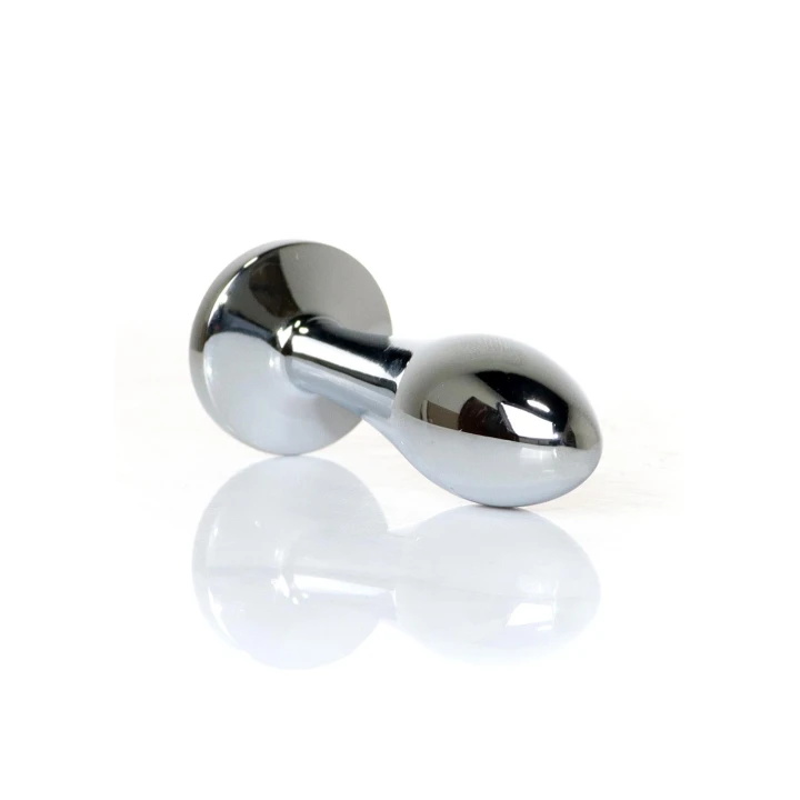 Korek analny Silver PLUG - Stal nierdzewna, średnica 2 cm, diamentowa baza