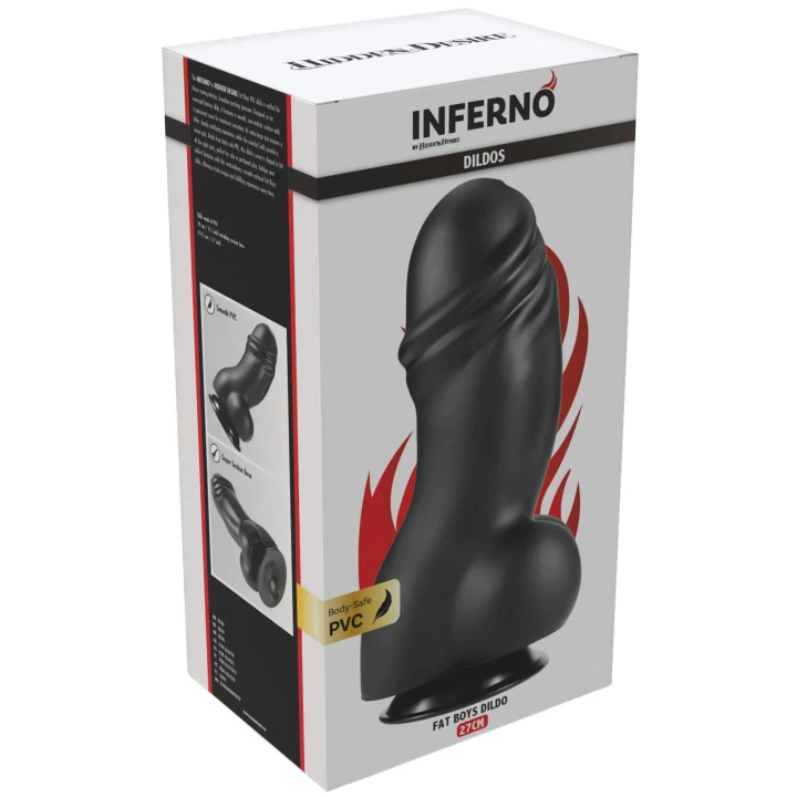 Dildo PVC INFERNO Fat Boys 27 cm, średnica 9,5 cm, przyssawka, bezpieczny dla ciała