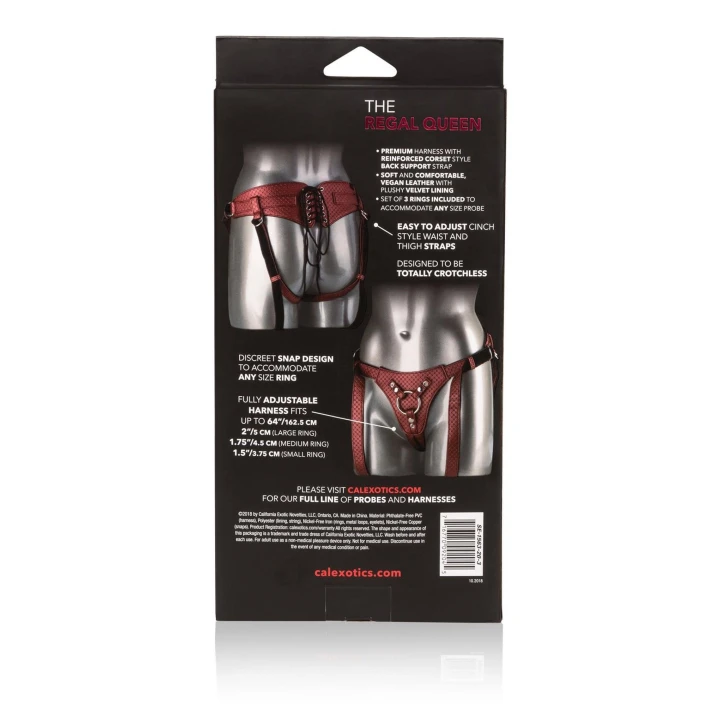 Harnes do zabawy analnej The Regal Queen, wegańska skóra, koronkowa konstrukcja