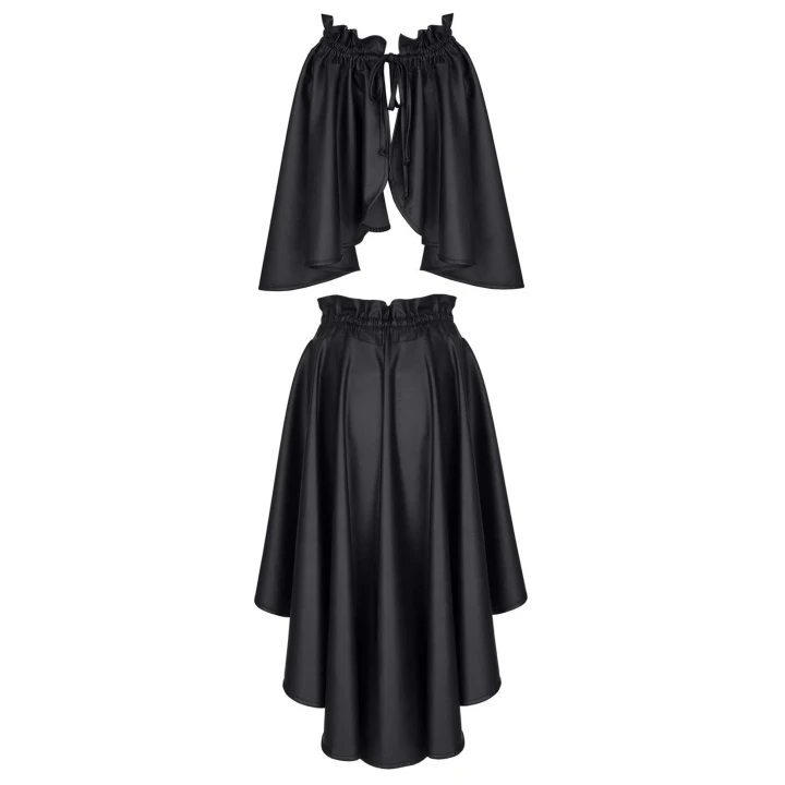 Spódnica baskinka BRGiovanna, czarna ekoskóra, elastyczna, 2XL/3XL, wyjątkowy fason