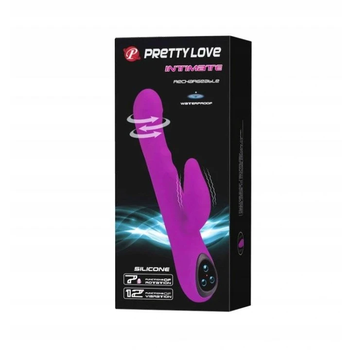 Wibrator silikonowy Pretty Love Intimate z 12 poziomami wibracji i rotacją 7 trybów