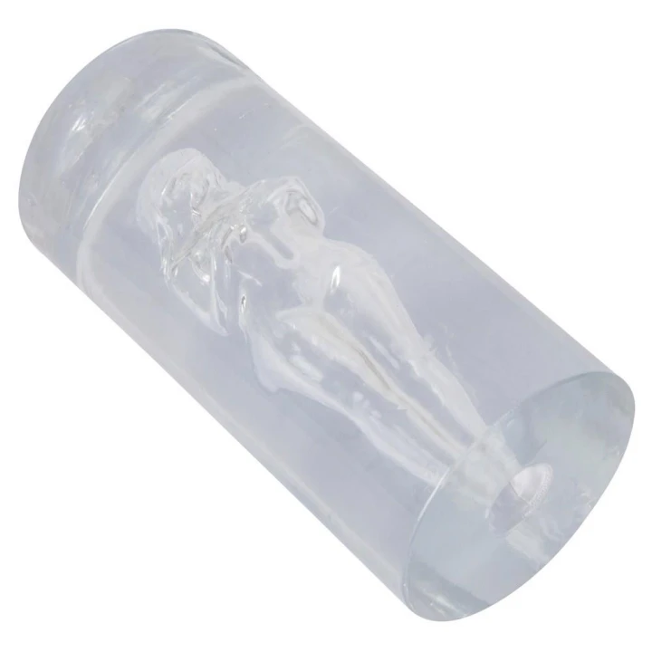 Masturbator tunelowy STROKER – przezroczysty kształt 3D, TPE, długość 14,2 cm