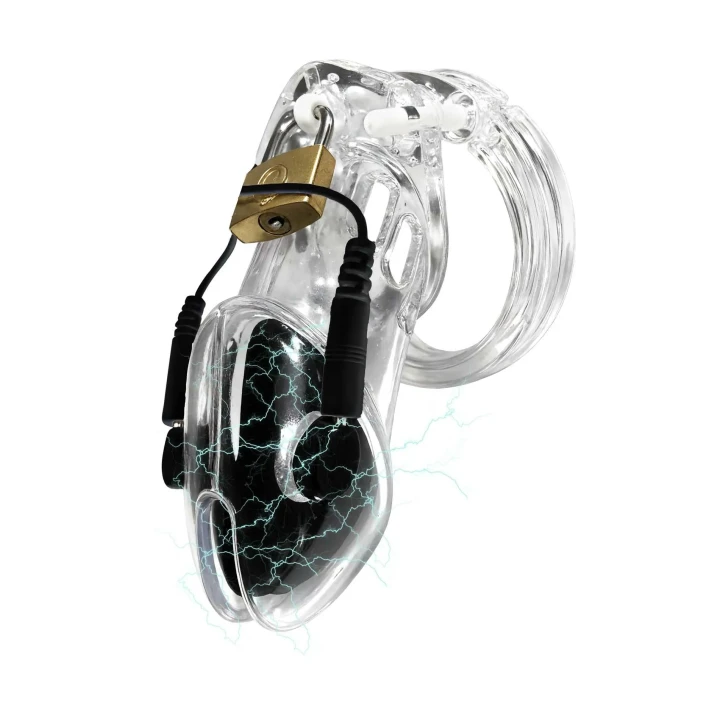 Klatka na penisa ELECTROSHOCK by HIDDEN DESIRE, 11 cm, silikon przewodzący, regulowana